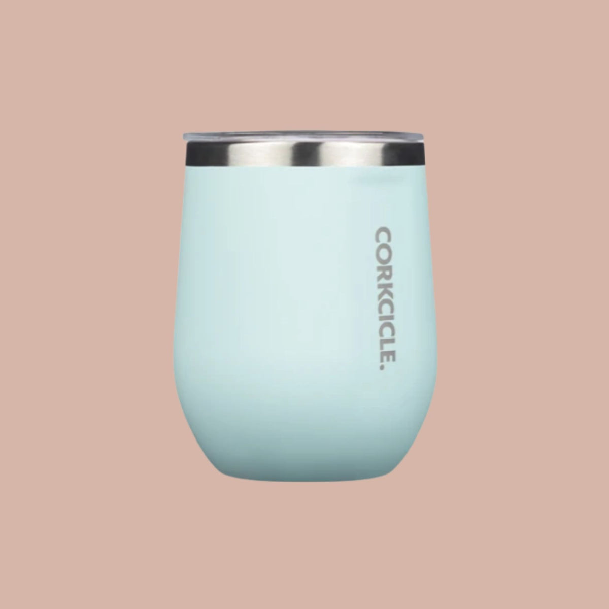 Classic Stemless Wine Cup in Gloss Powder Blue, 12oz