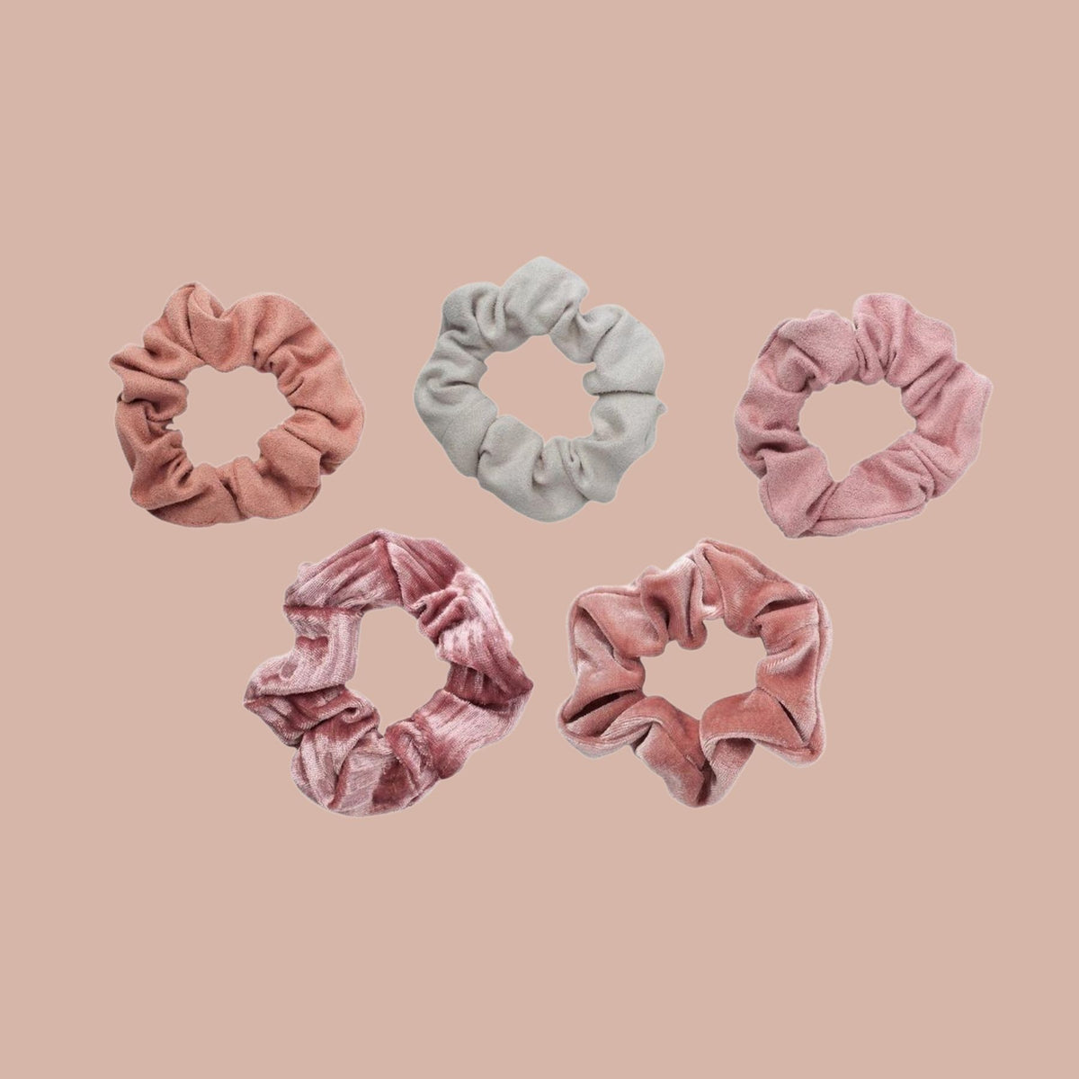 Velvet Scrunchies - Blush/Mauve – KITSCH